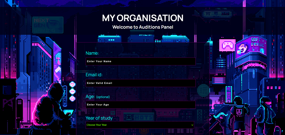 Auditions Page Şablon